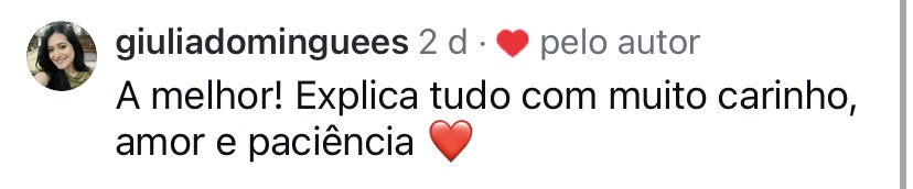 Depoimento no Instagram de @giuliadomingues