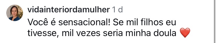 Depoimento no Instagram de @vidainteriordamulher